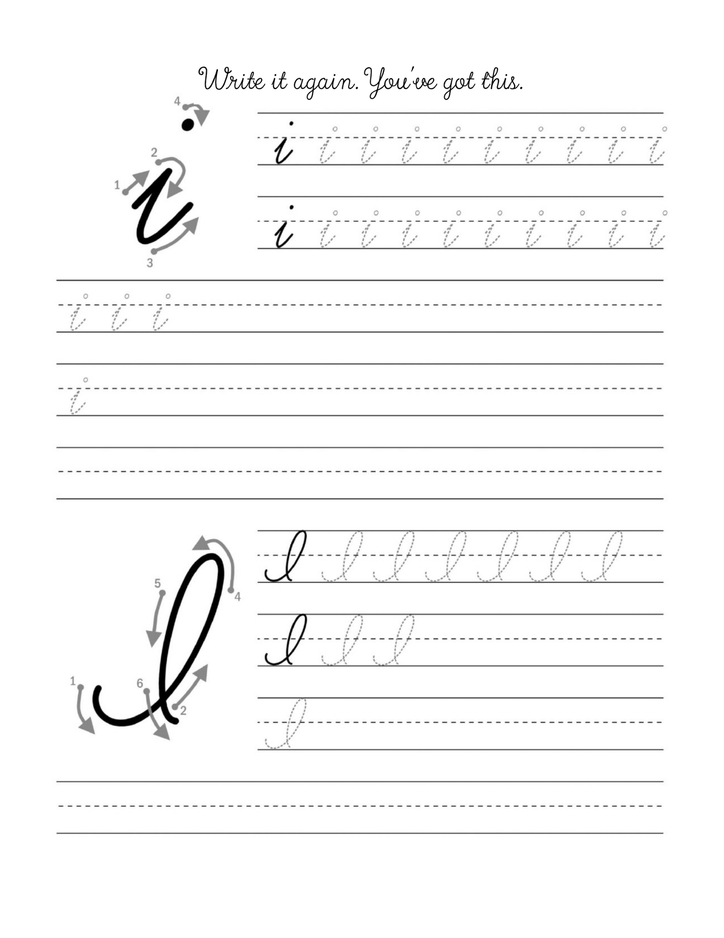 Printable Cursive Letter Worksheets | Practice Specific Letters | PDF Download